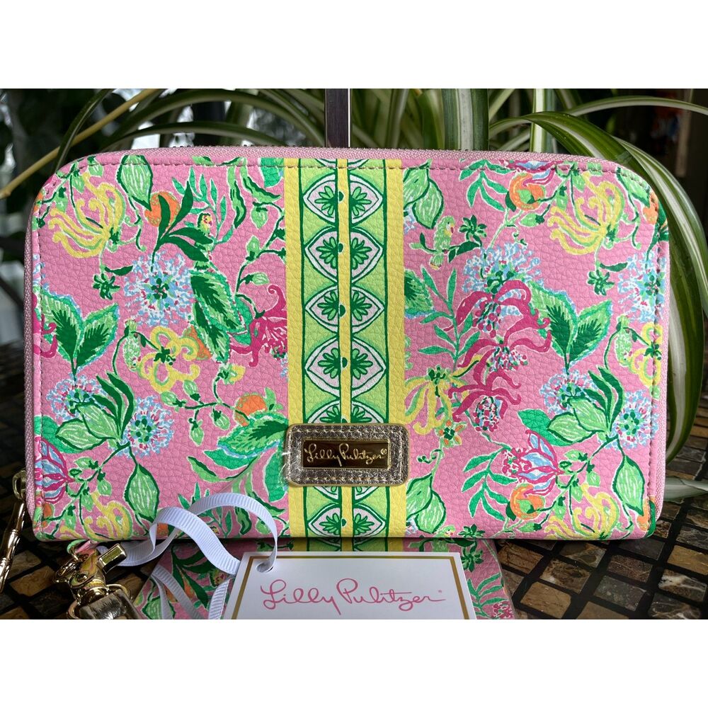 Lilly Pulitzer Pink and Green Floral Travel Bag